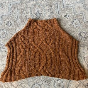 Free people cable Knit crop Sweater